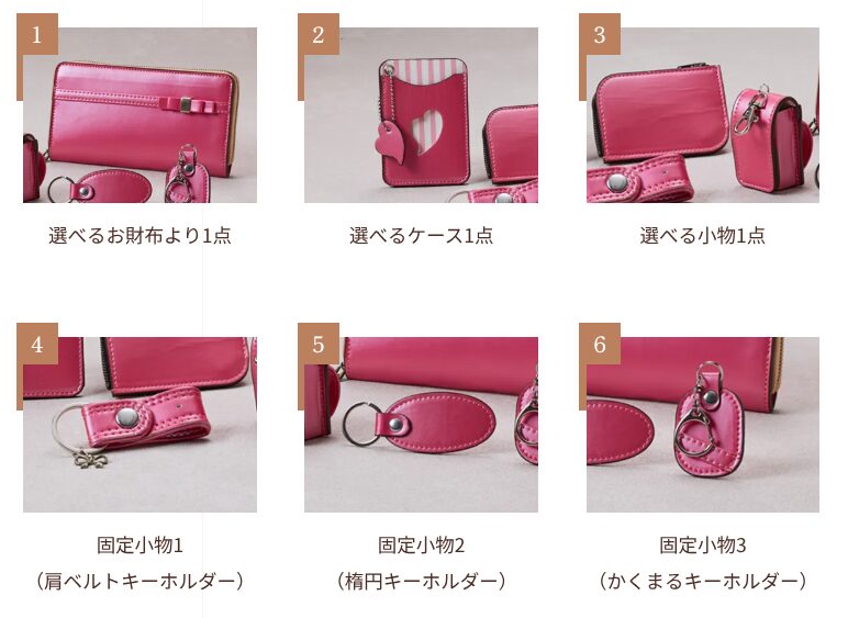 ランドセルリメイクお財布セットのリストの写真