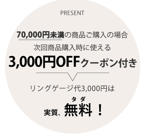 Fissのリングゲージを利用した特典の写真