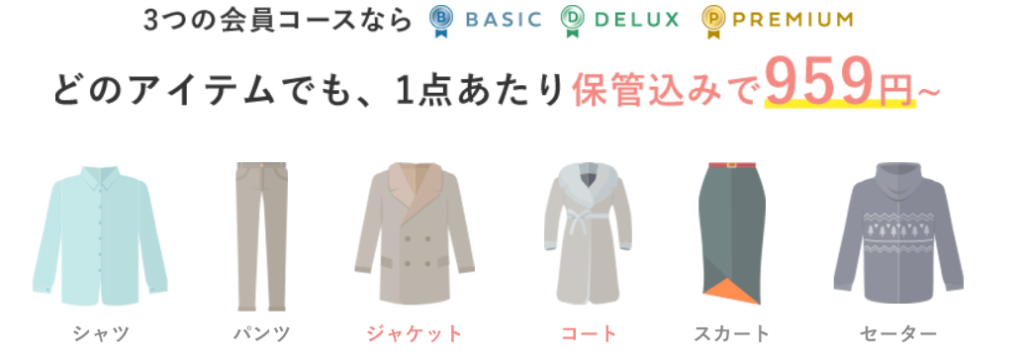 美服パックのアイテムの写真