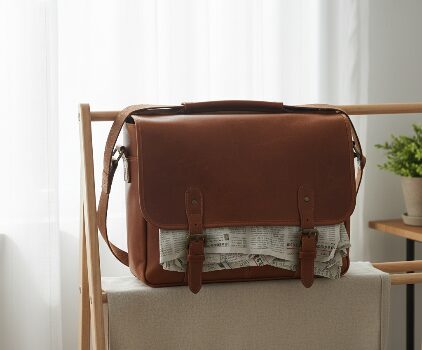 自然乾燥しているカバンの写真