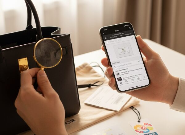 ブランド品かを調べているイメージ写真