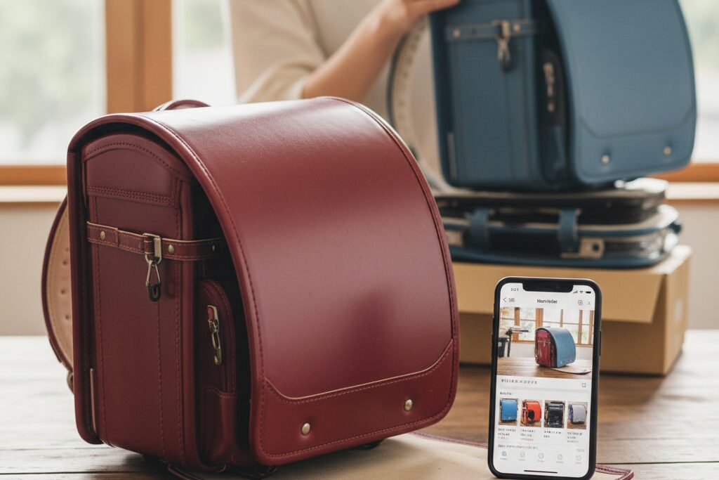 フリマに出品されたランドセルの写真