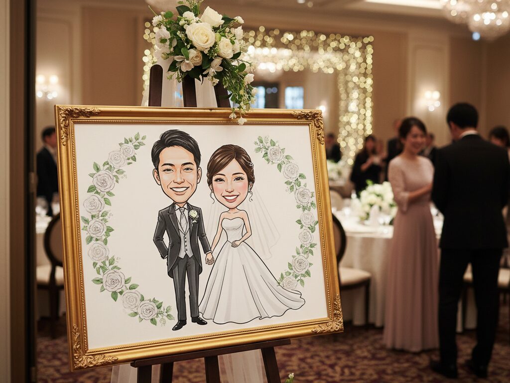 結婚式に飾ってあるウェルカムボードの写真